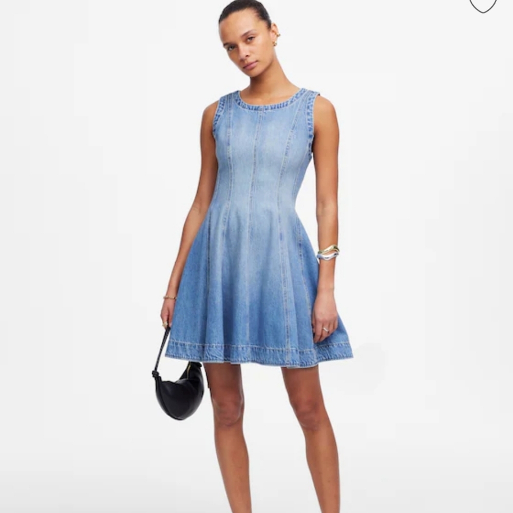 Madewell Circle Mini Dress Airy Denim NV344 Size XS NWT - Picture 1 of 9